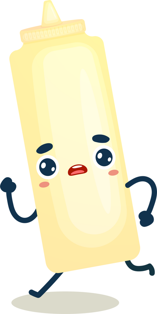 Cute mayonnaise bottle emoji face