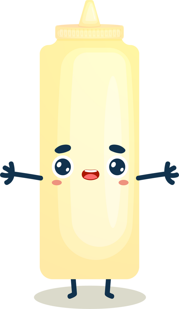 Cute mayonnaise bottle emoji face