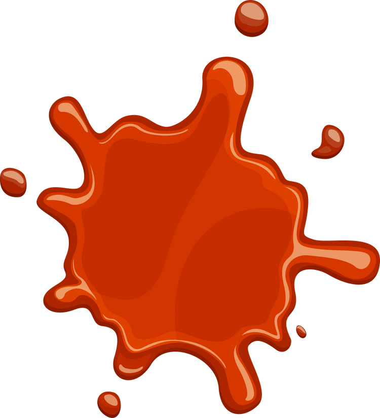 Red Sauce Stain, Splash, Liquid Ketchup Splatter
