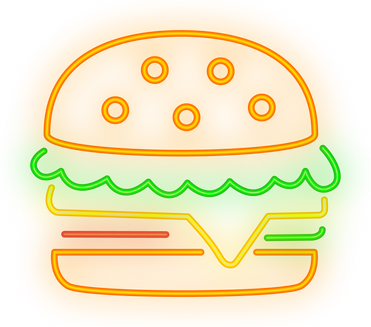 burger neon signboard icon