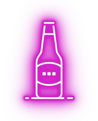 Neon pink beer bottle icon