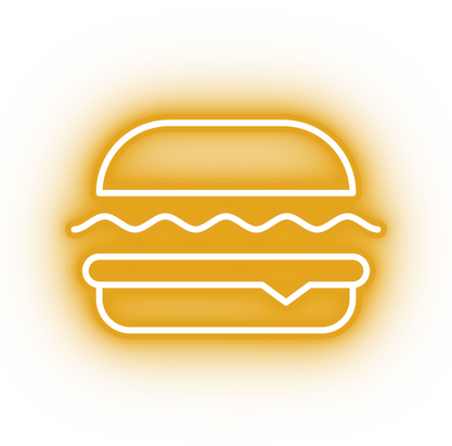 Neon yellow burger icon